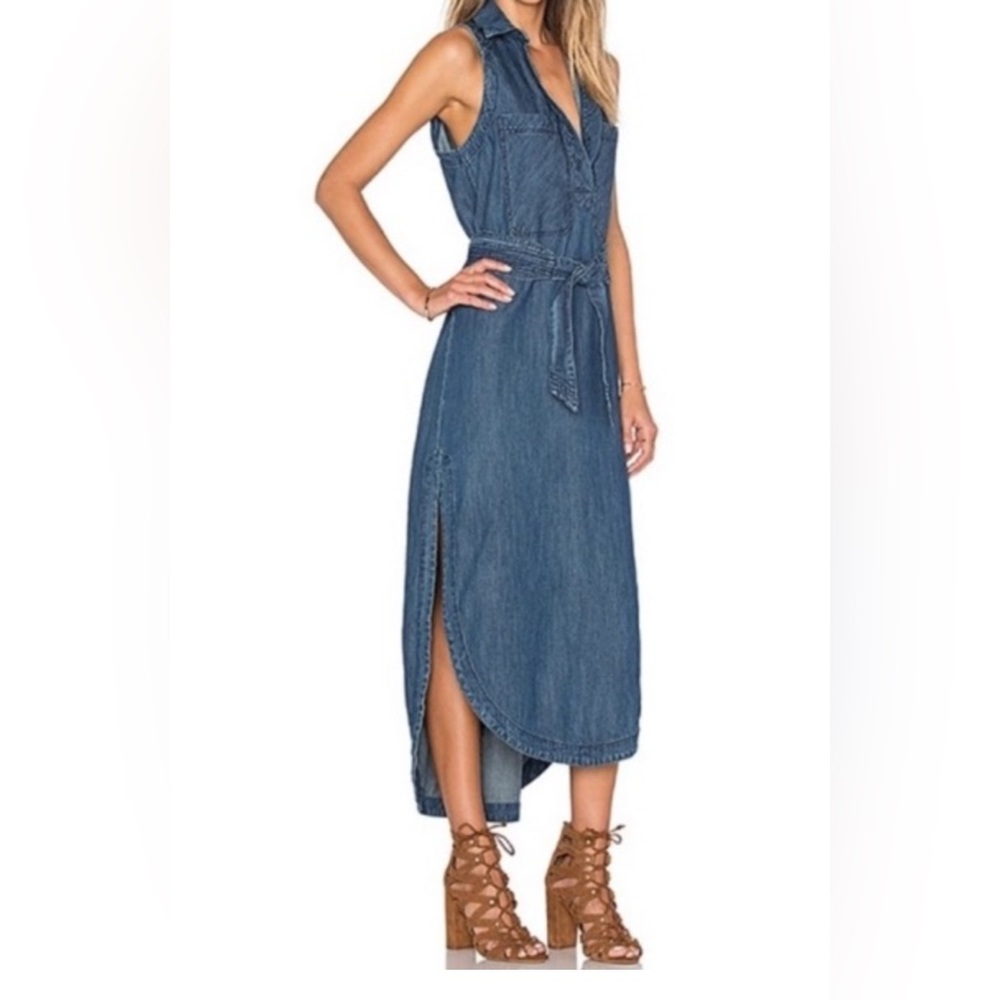 Free People Blue High Low Denim Dress